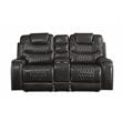 ACME Braylon Faux Leather Reclining Loveseat with Console in Magnetite Black