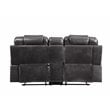 ACME Braylon Faux Leather Reclining Loveseat with Console in Magnetite Black