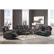 ACME Braylon Faux Leather Reclining Loveseat with Console in Magnetite Black