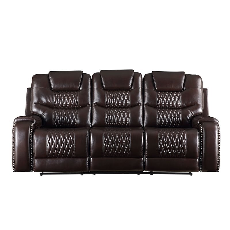 Braylon Sofa (Motion) in Brown PU