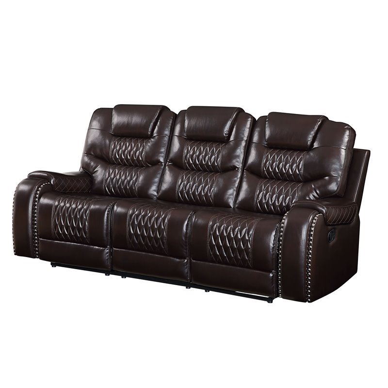 Braylon Sofa (Motion) in Brown PU
