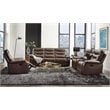 Aashi Loveseat with Console (Motion) in Brown Leather-Gel Match