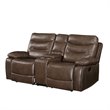 Aashi Loveseat with Console (Motion) in Brown Leather-Gel Match