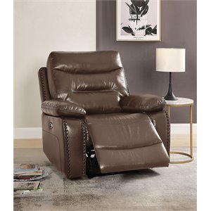 aashi recliner (power motion) in brown leather-gel match
