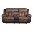 ACME Jaylen Microfiber Reclining Loveseat with Console in Toffee and Espresso
