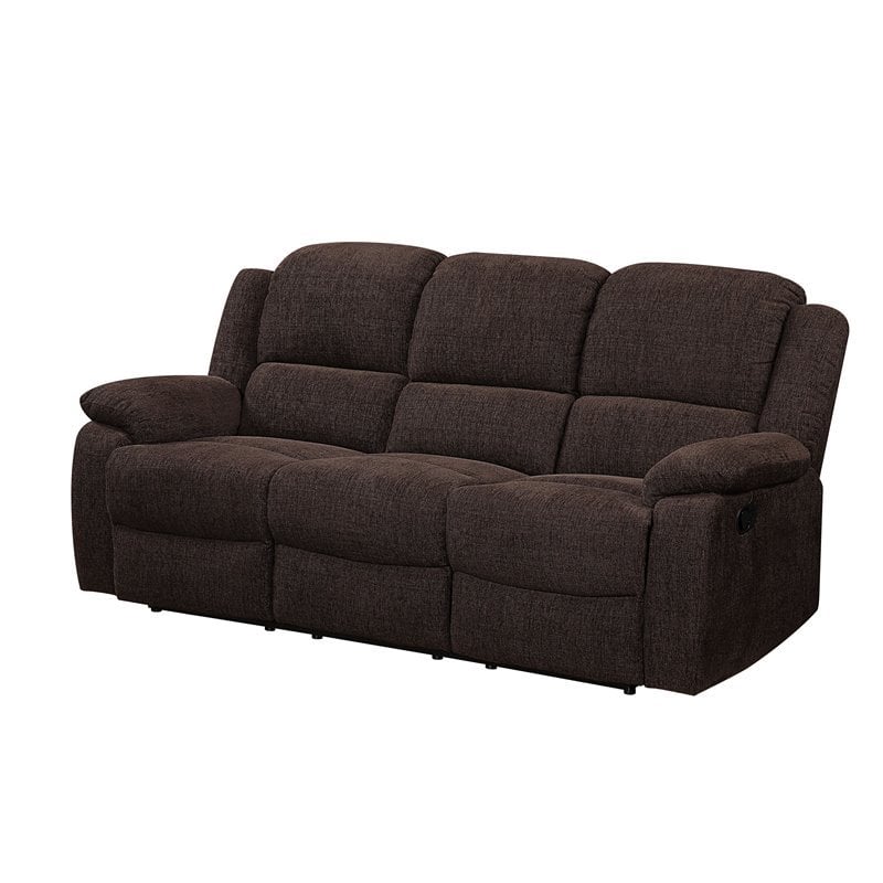ACME Madden Chenille Motion Reclining Sofa in Brown