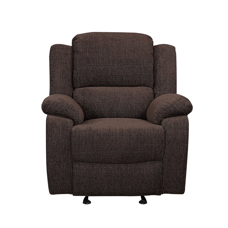 ACME Madden Chenille Upholstered Glide Recliner in Brown