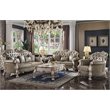 ACME Dresden Tufted Upholstered Sofa with 5 Pillows in Vintage Bone White