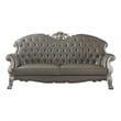 ACME Dresden Tufted Upholstered Sofa with 5 Pillows in Vintage Bone White