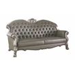 ACME Dresden Tufted Upholstered Sofa with 5 Pillows in Vintage Bone White
