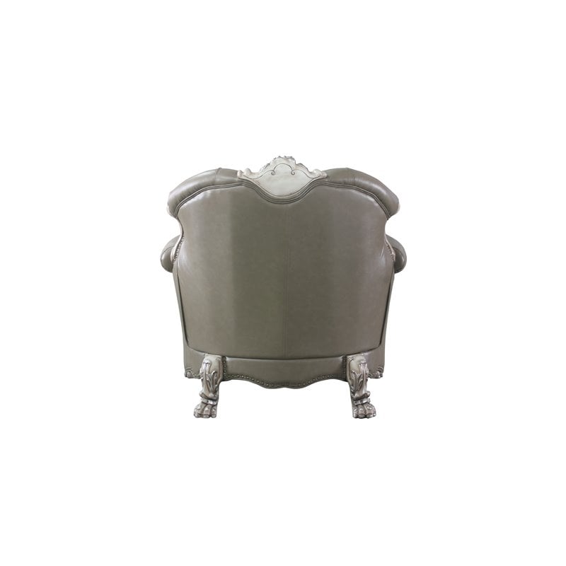 Dresden Chair with Pillow in Vintage Bone White and PU