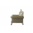 ACME Picardy Faux Leather Loveseat with Pillows in Pearl and Butterscotch
