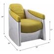 ACME Brancaster Top Grain Leather Upholstery Accent Chair in Yellow and Aluminum