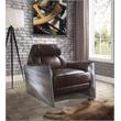 ACME Brancaster Tufted Accent Chair in Espresso Top Grain Leather and Aluminum
