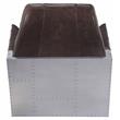 ACME Brancaster Tufted Accent Chair in Espresso Top Grain Leather and Aluminum