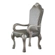 ACME Dresden Faux Leather Upholstered Arm Chair in Vintage Bone White Set of 2
