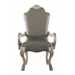 ACME Dresden Faux Leather Upholstered Arm Chair in Vintage Bone White Set of 2