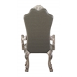 ACME Dresden Faux Leather Upholstered Arm Chair in Vintage Bone White Set of 2