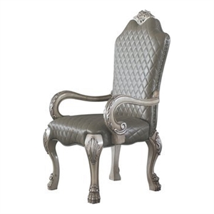 dresden arm chair (set-2) in vintage bone white and pu