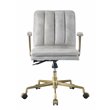 Damir Office Chair in Vintage White Top Grain Leather and Chrome