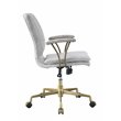 Damir Office Chair in Vintage White Top Grain Leather and Chrome