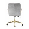 Damir Office Chair in Vintage White Top Grain Leather and Chrome