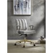 Damir Office Chair in Vintage White Top Grain Leather and Chrome