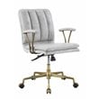 Damir Office Chair in Vintage White Top Grain Leather and Chrome