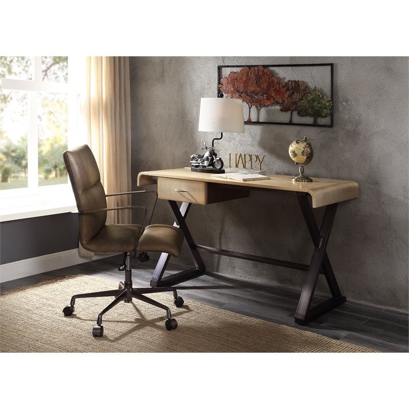 Danton Desk in Gold Aluminum