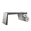 Brancaster Desk in Distress Chocolate Top Grain Leather and Aluminum