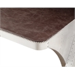Brancaster Desk in Retro Brown Top Grain Leather and Aluminum