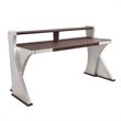 Brancaster Desk in Retro Brown Top Grain Leather and Aluminum