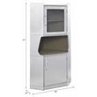 ACME Brancaster 2-Door Storage Corner Cabinet with Open Compartment in Aluminum