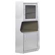 ACME Brancaster 2-Door Storage Corner Cabinet with Open Compartment in Aluminum