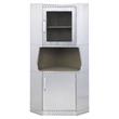 ACME Brancaster 2-Door Storage Corner Cabinet with Open Compartment in Aluminum