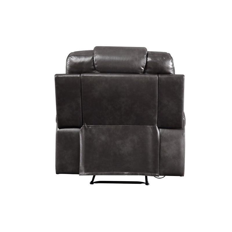 ACME Braylon Faux Leather Tufted Motion Recliner in Magnetite Black