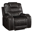 ACME Braylon Faux Leather Tufted Motion Recliner in Magnetite Black