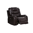 ACME Braylon Faux Leather Tufted Power Motion Recliner in Brown