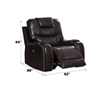 ACME Braylon Faux Leather Tufted Power Motion Recliner in Brown