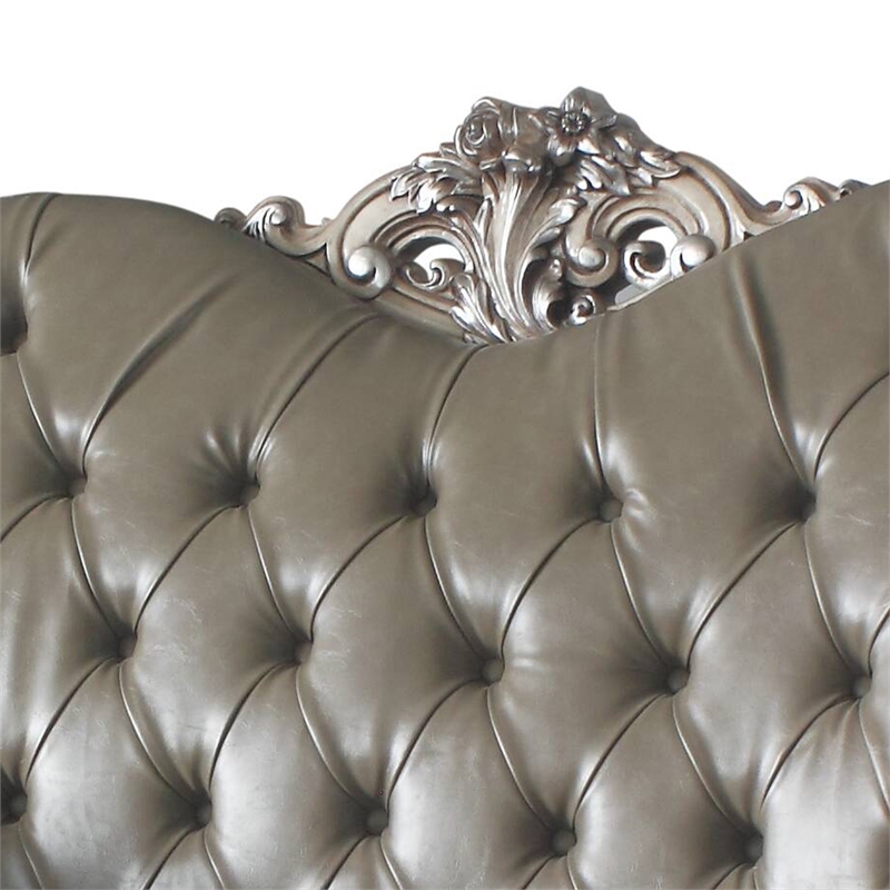 ACME Dresden Tufted Upholstered Loveseat with Pillows in Vintage Bone White