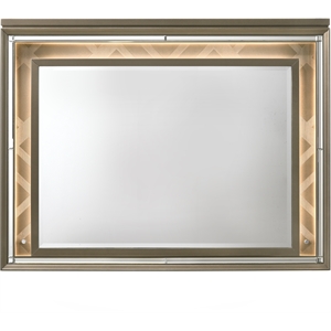 acme skylar mirror with led in led and dark champagne