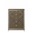ACME Skylar 5-Drawers Wood Bedroom Chest with Acrylic Legs in Dark Champagne