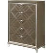 ACME Skylar 5-Drawers Wood Bedroom Chest with Acrylic Legs in Dark Champagne