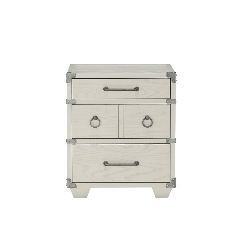 ACME Orchest 3 Drawers Nightstand with USB dock in Gray
