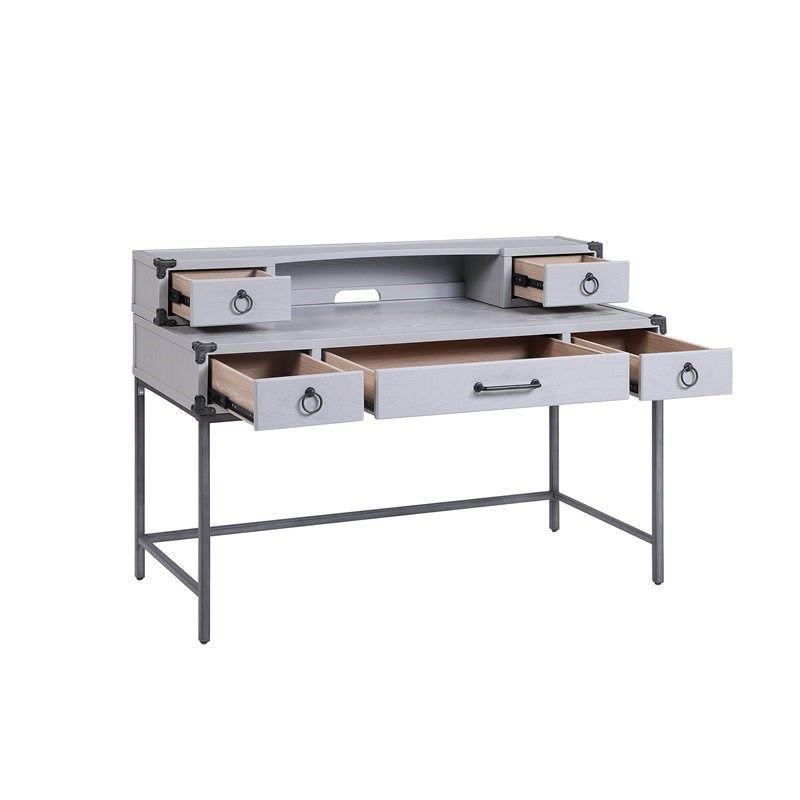 ACME Orchest 3-Drawer WoodenDesk Table in Gray