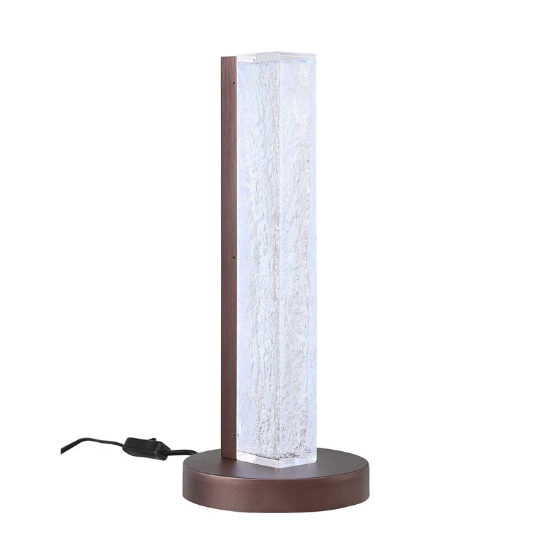 ACME Vreni Rectangular Metal Table Lamp in Brown