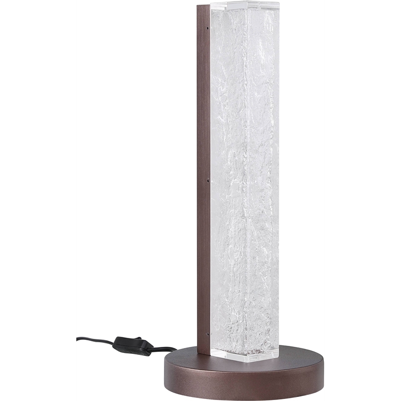 ACME Vreni Rectangular Metal Table Lamp in Brown