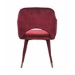 ACME Applewood Velvet Upholstered Accent Chair in Bordeaux Red and Gold