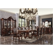 ACME Picardy Double Pedestal Dining Table with Removable Leaf in Honey Oak Wood