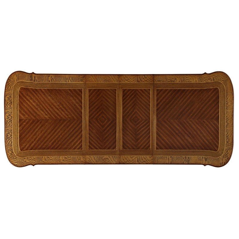 ACME Picardy Double Pedestal Dining Table with Removable Leaf in Honey Oak Wood